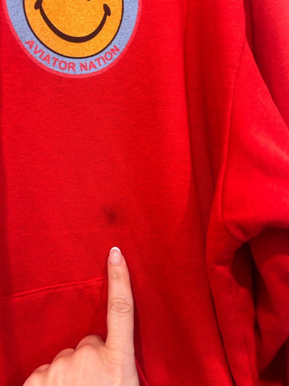 Aviator Nation Jazz Aspen Snowmass Red Smiley Hoodie small women’s pullover - Picture 5 of 11